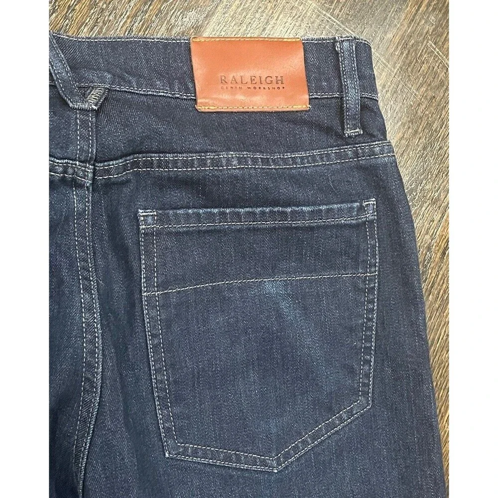 Raleigh Denim Jones Jeans Mens 32 x 30 Blue Slim Straight Fit Handcrafted Signed - Picture 11 of 12